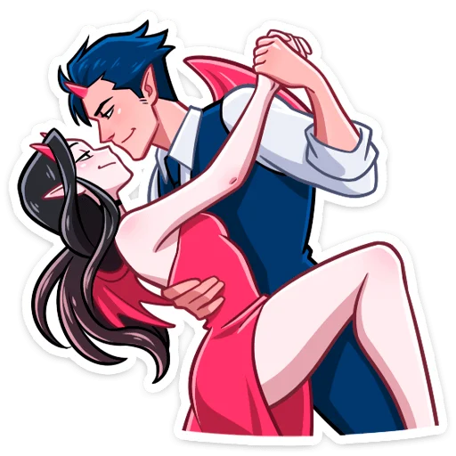 🕺 Стикер «Дьявол и Дьяволица» для Telegram