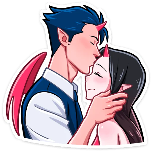 😘 Стикер «Дьявол и Дьяволица» для Telegram