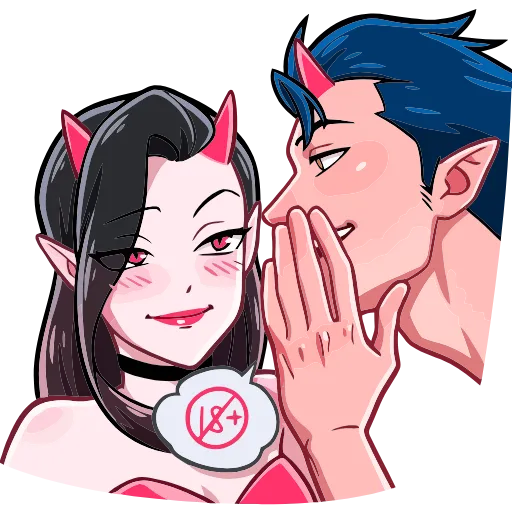 👩‍❤️‍👨 Эмодзи «Демон и Ангелица» для Telegram