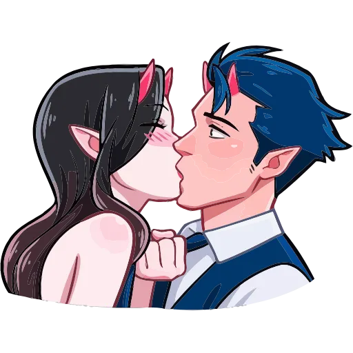 👩‍❤️‍💋‍👨 Эмодзи «Демон и Ангелица» для Telegram