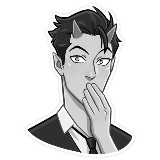 🔥 Стикер «Дьявол - чб стиль» для Telegram