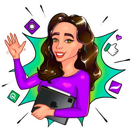 👋 Стикер «Диана Иллюстратор» для Telegram
