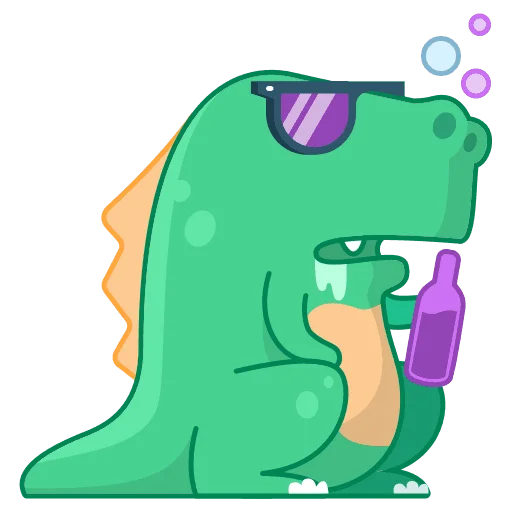 🍻 Стикер «Dino Wa» для Telegram