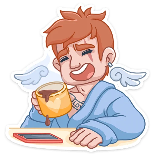 ☕ Стикер «Разочарованный Амур» для Telegram