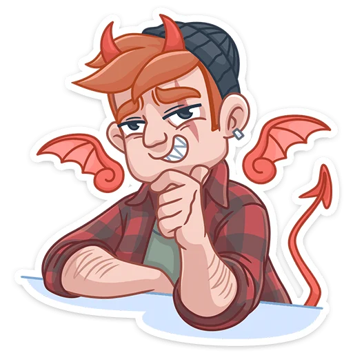 😈 Стикер «Разочарованный Амур» для Telegram