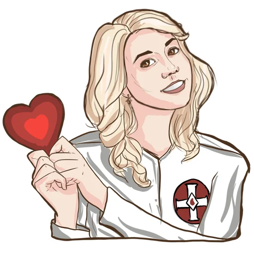 ❤️ Стикер «KKK Girl» для Telegram