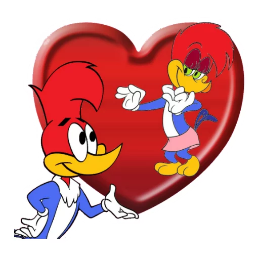 👩‍❤️‍💋‍👩 Стикер «Дятел Вуди» для Telegram