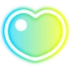 Стикер 33 Neon Hearts