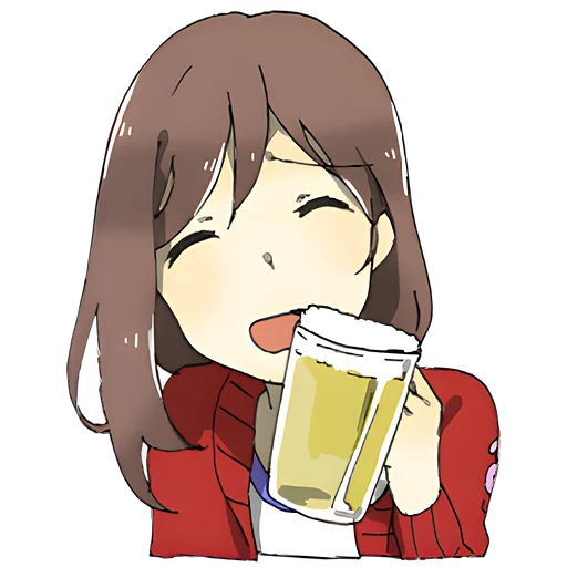 🍺 Стикер «Добрая тян» для Telegram
