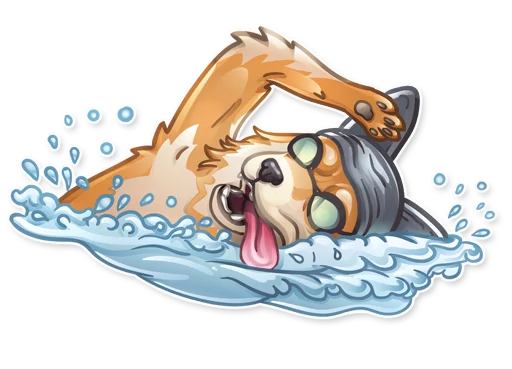 🏊 Стикер «Dog it» для Telegram