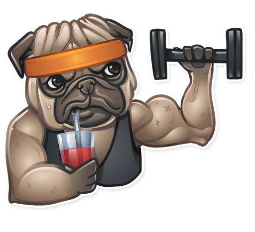 🏋 Стикер «Dog it» для Telegram