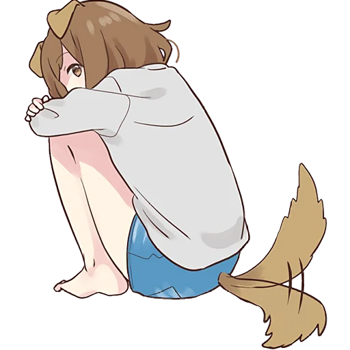 😞 Стикер «Собачка тян» для Telegram