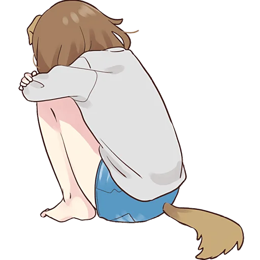 😞 Стикер «Собачка тян» для Telegram