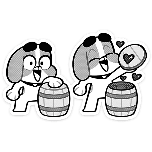 🐶 Стикер «Герои комикса «Пёсий вой»» для Telegram