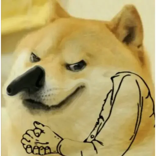 😂 Стикер «Doge(Ⲁⲡⲁⲛⲟⲅⲃ)» для Telegram