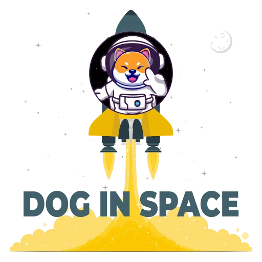 Стикерпак dog in space для Telegram