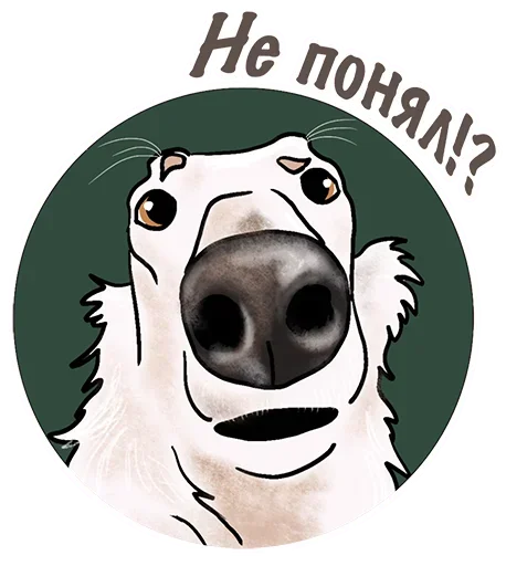 😐 Стикер «Собаки правят миром» для Telegram