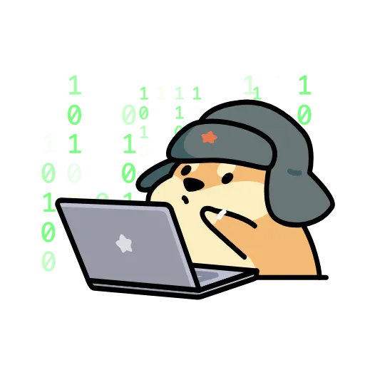 Стикерпак собака в шапке для Telegram