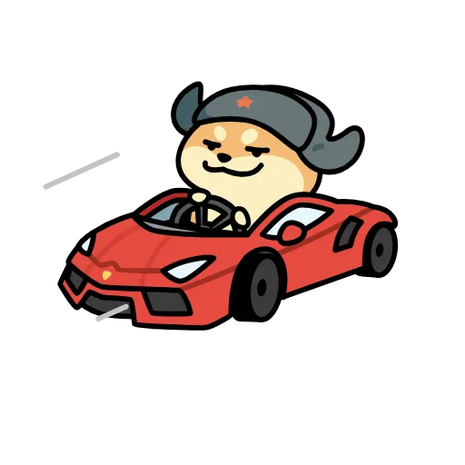 🚘 Эмодзи «собака в шапке» для Telegram