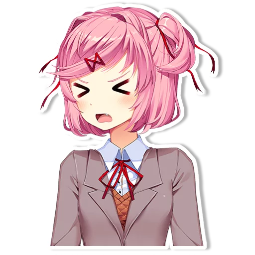 😡 Стикер «DDLC Natsuki» для Telegram