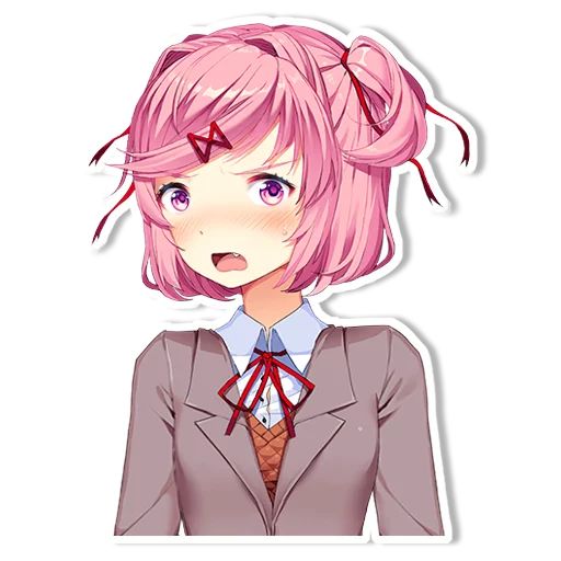 😡 Стикер «DDLC Natsuki» для Telegram