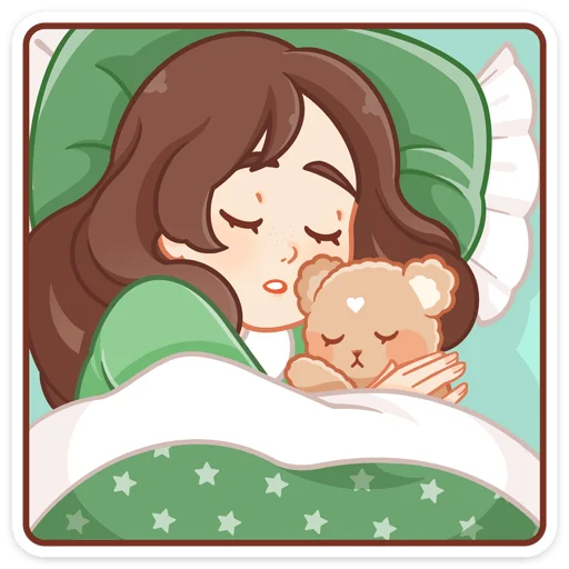 😴 Стикер «Долорес - стиль шатенки на новый набор Долли» для Telegram
