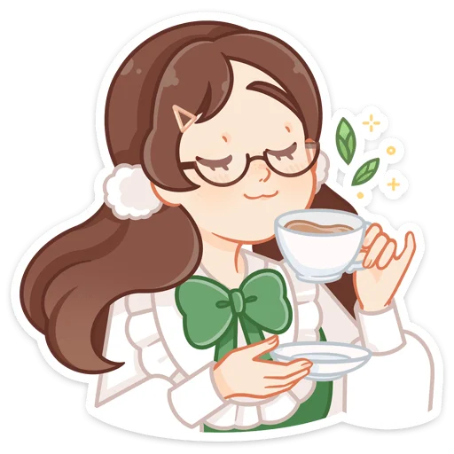 ☕️ Стикер «Долорес - стиль шатенки на новый набор Долли» для Telegram