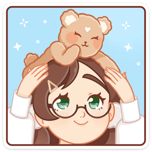 😊 Стикер «Долорес - стиль шатенки на новый набор Долли» для Telegram
