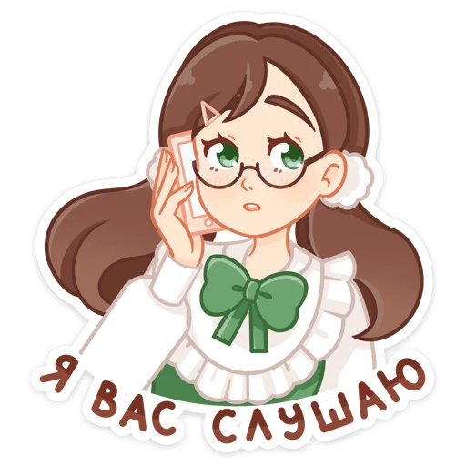 🤙 Стикер «Долорес - стиль шатенки на новый набор Долли» для Telegram