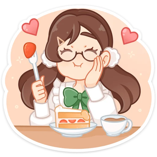 🍰 Стикер «Долорес - стиль шатенки на новый набор Долли» для Telegram