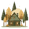 🏠 Эмодзи «Буквы в древесном стиле, иконки на тему природы» для Telegram