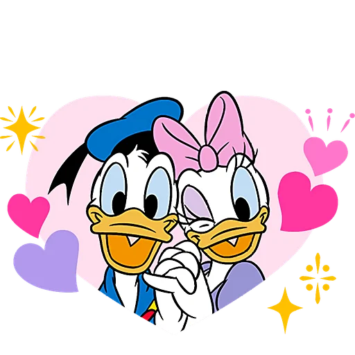 🥰 Стикер «Дональд и Дейзи» для Telegram