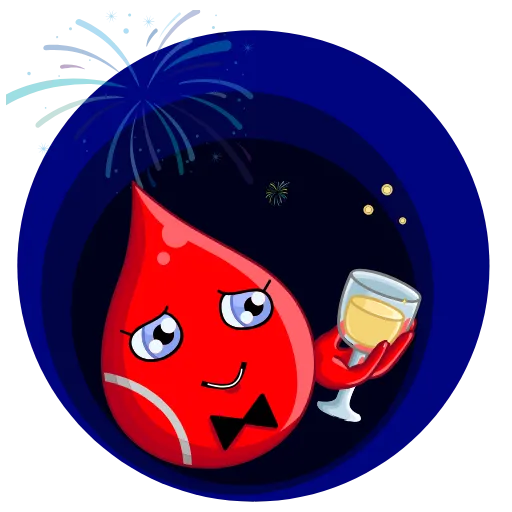 🥂 Стикер «Доноры крови» для Telegram