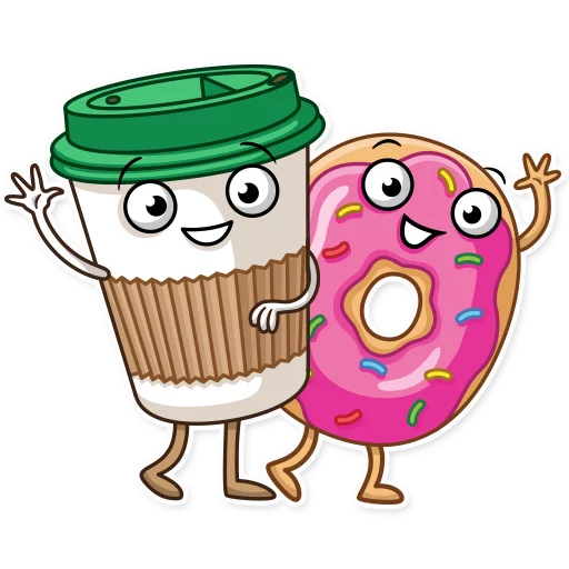 👋 Стикер «Donut and Coffee» для Telegram