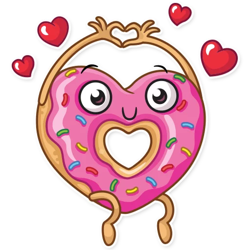 ❤ Стикер «Donut and Coffee» для Telegram