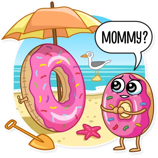 👶 Стикер «Donut and Coffee» для Telegram