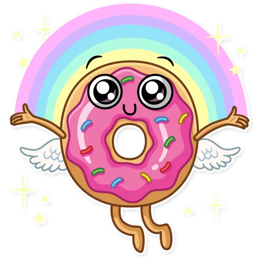 🌈 Стикер «Donut and Coffee» для Telegram