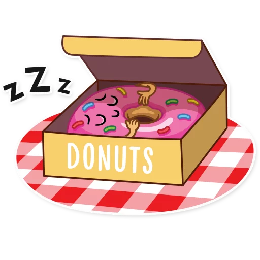 😴 Стикер «Donut and Coffee» для Telegram