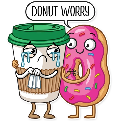 😢 Стикер «Donut and Coffee» для Telegram