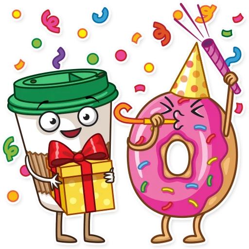 🎉 Стикер «Donut and Coffee» для Telegram