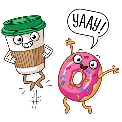 🤩 Стикер «Donut and Coffee» для Telegram