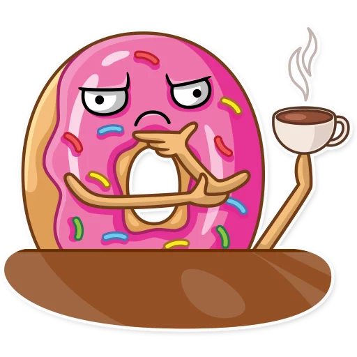 🤔 Стикер «Donut and Coffee» для Telegram