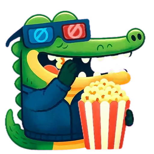 🍿 Стикер «Doodle Gator» для Telegram