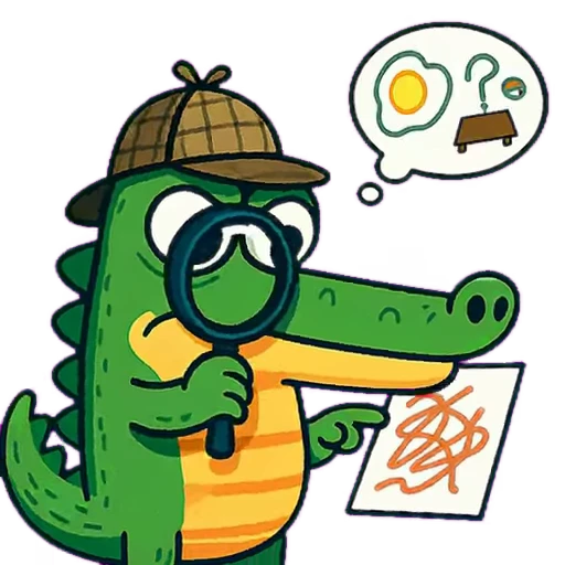 🔎 Стикер «Doodle Gator» для Telegram