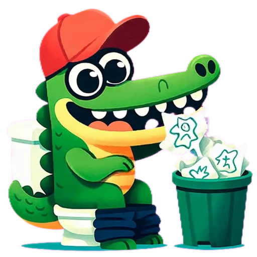 🚽 Стикер «Doodle Gator» для Telegram