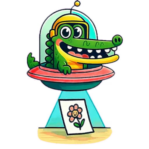 🛸 Стикер «Doodle Gator» для Telegram