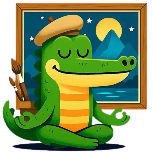 🧘 Стикер «Doodle Gator» для Telegram