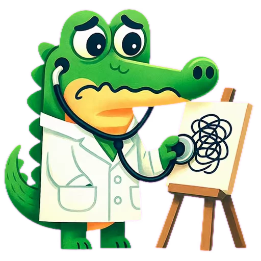 👨‍⚕️ Стикер «Doodle Gator» для Telegram