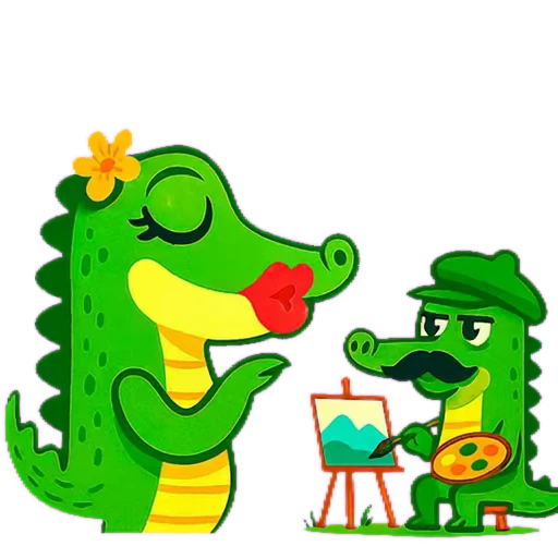 👄 Стикер «Doodle Gator» для Telegram