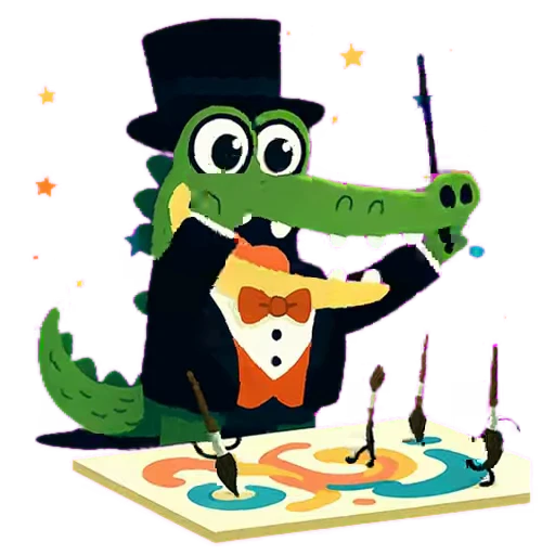 🎩 Стикер «Doodle Gator» для Telegram